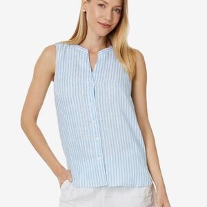 Tommy Bahama Blue and White Striped Blouse